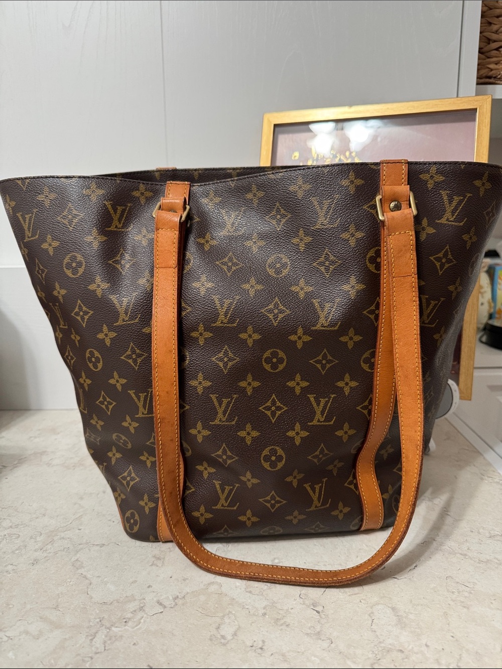 Louis Vuitton Monogram shopper Tote with Vachetta Leather Straps with COA - Picture 2 of 16